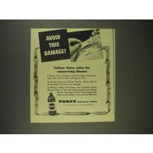 1945 Purex Bleach Ad - Avoid This Damage!