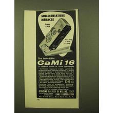 1957 Gami 16 Camera Ad - Sub-Miniature Miracle