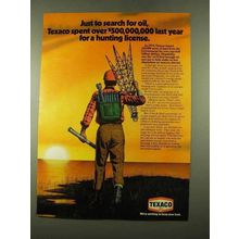 1975 Texaco Oil Ad - $500,000,000 Hunting License