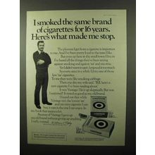 1975 Vantage Cigarettes Ad - Smoked the Same Brand