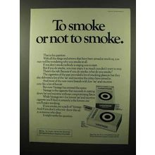 1975 Vantage Cigarettes Ad - To Smoke or Not to Smoke