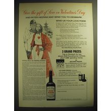 1974 Peter Heering Cherry Liqueur Ad - Give the gift of love on Valentine's Day