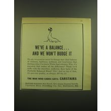 1945 Carstairs White Seal Whiskey Ad - We've a balance.. And we won't budge it