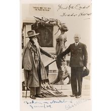 Edwardian Military Actor Memorial DOUBLE Hand Signed Postcard Photo
