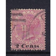 CEYLON 1888-90 SURCHARGE 2c ON 4c NO BAR USED SG210