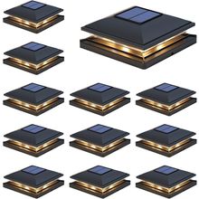 APONUO Solar Post Cap Lights, 12 Pack 2-Modes Bright Deck Post Lights Solar Powe