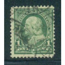 Used 279 1c Benjamin Franklin Barely Clears M04355
