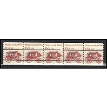 1898Ab 4c Stagecoach Fine MNH Dry Gum PNC 5/5 Line Gap AA0036