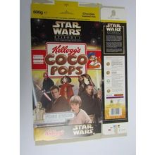 Kellogg`s Coco Pops 1999 Star Wars Cereal Box Statuettes Box only 600g
