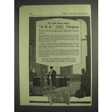 1917 A.B.A. Traveler's Cheques Ad - For The Busy Man