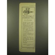 1918 Borden's Eagle Brand Condensed Milk Ad
