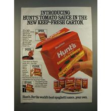 1986 Hunt's Tomato Sauce Ad - Keep-Fresh Carton
