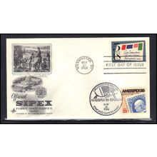 FDC Dual 2145 22c AMERIPEX '86 1311 5c SIPEX (Cachet-U/A) Box0265