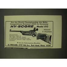 1966 Hy-Score Model 810 Target Air Rifle Ad - For the world championship