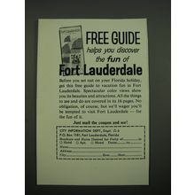 1962 Fort Lauderdale Florida Tourism Ad - Helps you discover the fun