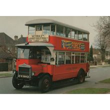 LGOC First Tram Covered London Bus Victoria Charing Cross Station Postcard