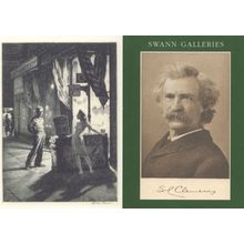 Mark Twain Beatrix Potter USA NY 2x Auction Advertising Postcard s