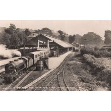Hurricane & Saloon Coaches Hythe Station Real Photo Railway Postcard