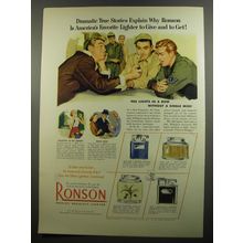 1952 Ronson Cigarettes Lighters Ad - Dramatic true stories explain why