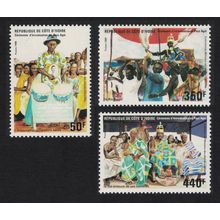 Ivory Coast Enthronement of King of the Agni 3v 1986 MNH SG#912-914