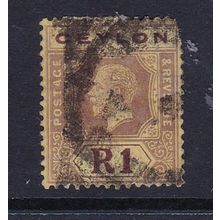 CEYLON 1921-32 GEORGE V 1R DIE I USED SG354 see note