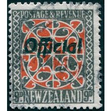 New Zealand 1938 9d red & grey-black Perf 13½x14 Official SGO129 used