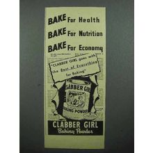 1944 Clabber Girl Baking Powder Ad - Bake for Health