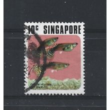 Singapore.SG230 10c Half-black Delta Guppy.Fine Used.Jun25