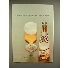 1969 Miller High Life Beer Ad - Brew as if The Only One