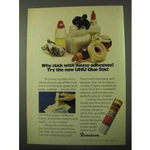 1971 Dennison UHU Glue Stic Ad - Why Adhesives?