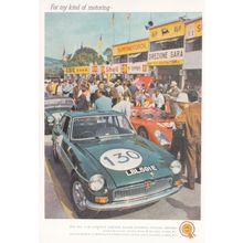 MGBGT Car at Motor Race Shell Petrol Advertising Postcard