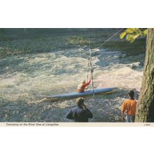 Llangollen Canoe Canoeing On The River Dee 1970s Postcard