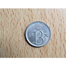 Belgium 1974 25 Centime Belgique (French Text) Coin