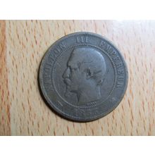 France 1853B Napoleon III 10 Centimes Coin