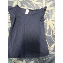 girls size 6 short sleeve top dark blue
