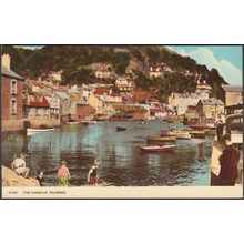 The Harbour, Polperro, Cornwall, c.1950s - Harvey Barton Postcard