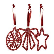 MONSOON Three Piece Red Christmas Hanging Decorations BNWT