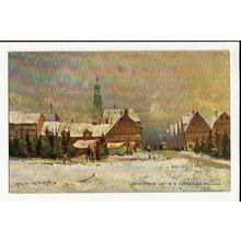 Art CHRISTMAS DAY IN A YORKSHIRE VILLAGE Postcard by Milton Series (518)