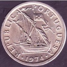 1974 Portugal 2 & Half Escudos Coin