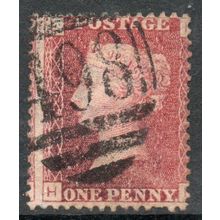Sg43 1d red plate 144 FINE USED " H I " (REDS)