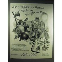 1944 Old Gold Cigarettes Ad - Moonlight and Roses