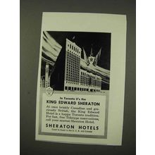 1956 Sheraton Hotel Ad - Toronto King Edward