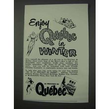1959 Quebec Canada Tourism Ad - Enjoy in Winter