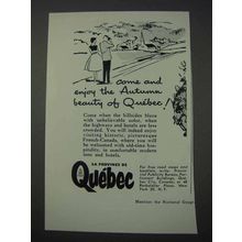 1959 Quebec Canada Tourism Ad - Enjoy the Autumn