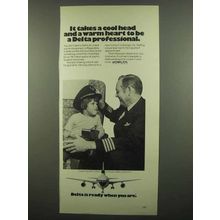 1974 Delta Airlines Ad - It Takes a Cool Head