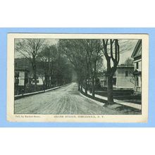New York Cobleskill Grand St Tree Lined Unpaved Road w/Old Houses~313