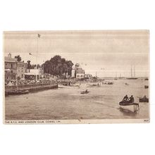 THE R.Y.S. and LONDON CLUB, COWES, I of W. unused vintage postcard 1950s =