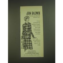 1974 John Baldwin Ad - Stephan Casuals Short sleeved dress with bolero jacket