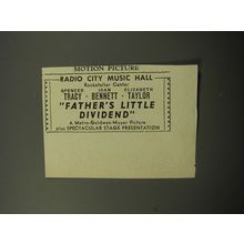 1951 Father's Little Dividend Movie Ad - Radio City Music Hall