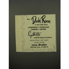 1951 Hotel Drake Ad - Cy Walter and his piano rhythms